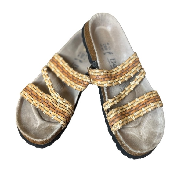 Betula Birkenstock Sandals Slides Natural Weave  W 9 M 7 EU 40 Boho Festival - Picture 2 of 9
